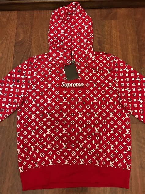 louis vuitton supreme sweatshirt fake|authentic Louis Vuitton supreme hoodie.